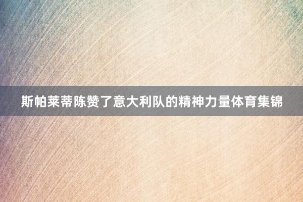 斯帕莱蒂陈赞了意大利队的精神力量体育集锦