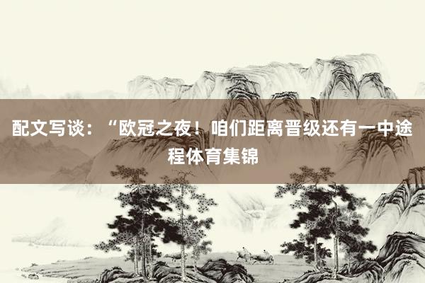 配文写谈：“欧冠之夜！咱们距离晋级还有一中途程体育集锦