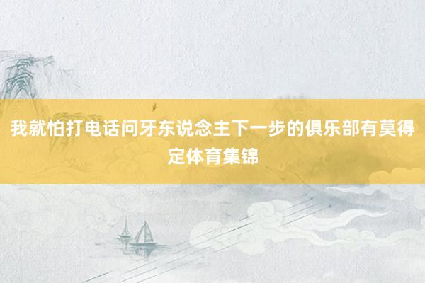 我就怕打电话问牙东说念主下一步的俱乐部有莫得定体育集锦